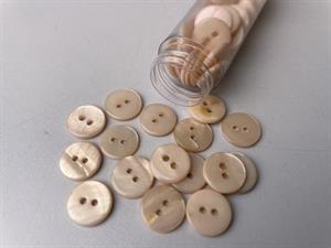 Poleret perlemorsknap - blid pudder og blank, 12 mm