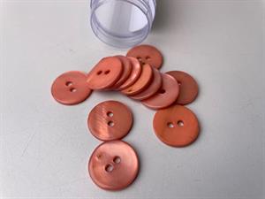 Poleret perlemorsknap - rosa og blank, 18 mm