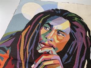 Gobelin - 1 stk. pudestykke med Bob Marley, 47 cm x 47 cm