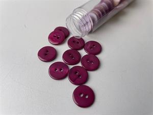 Poleret perlemorsknap - mørk violet og blank, 13 mm