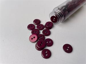Poleret perlemorsknap - dyb aubergine og blank, 10 mm