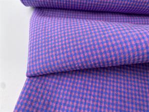 Bæk og bølge - garnfarvet og ternet i cobalt