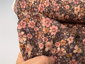 Bomuldsjersey - smukke blomster i rosa toner