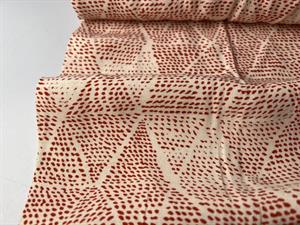 Fastvævet viscose - eksklusivt mønster i flot orangerød