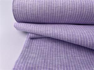 Vævet hør/bomuld - chambré melange stripes lavender