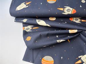 Vævet bomuldspoplin - ud i rummet