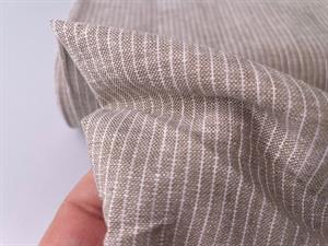 Vævet hør/bomuld - chambré melange stripes beige