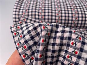 Jacquardvævet bomuld - skønne tern med små blomster