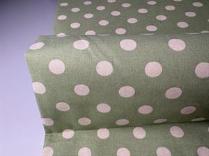 Deko canvas - polkaprikker på lysegrøn bund