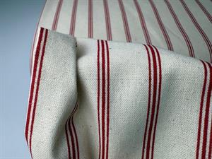 Deko canvas - lækre mørkerøde striber på natur bund