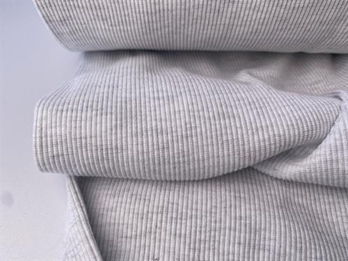 Bomuldsjersey - rillet, lækker i light grey melange