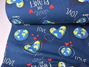 French terry - marine, save the planet