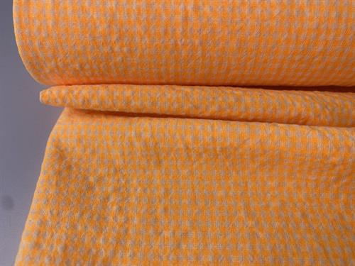 Bæk og bølge - garnfarvet og ternet i neon orange