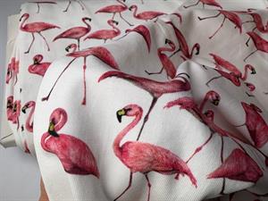 Bomuldsjersey - skønne flamingoer