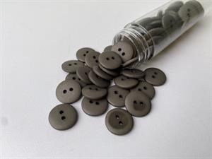 Knap - klassisk, mat og elefant grå, 15 mm