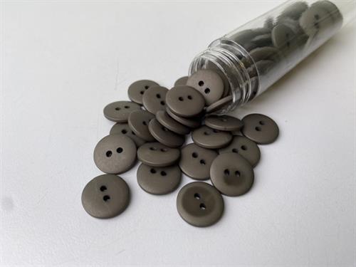 Knap - klassisk, mat og elefant grå, 15 mm