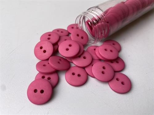 Knap - klassisk, mat og pink, 15 mm