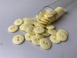 Knap - klassisk, mat og creme, 15 mm