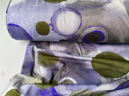 Bambusjersey - digitale dots med batik look