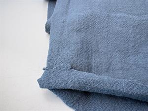 Vævet hør/bomuld - lækker struktur i steel blue