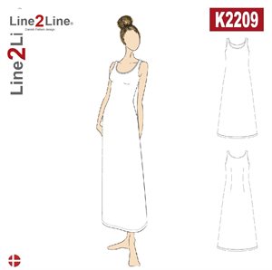 Line2Line snitmønster - K2209 Tank top maxi kjole