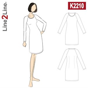 Line2Line snitmønster - K2210 Raglan kjole