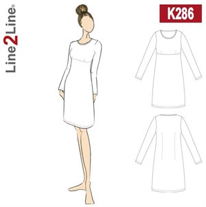 Line2Line snitmønster -  K286 Kjole med empiresnit
