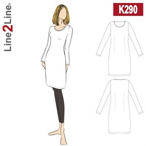 Line2Line snitmønster -  K290 T-shirt kjole