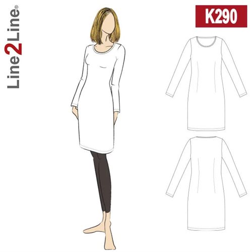 Line2Line snitmønster -  K290 T-shirt kjole