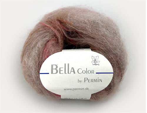 Bella color by permin kid mohair - smuk rosa med farvespil