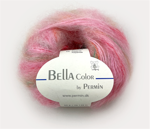Bella color by Permin kid mohair - lækker bubblegum med farvespil