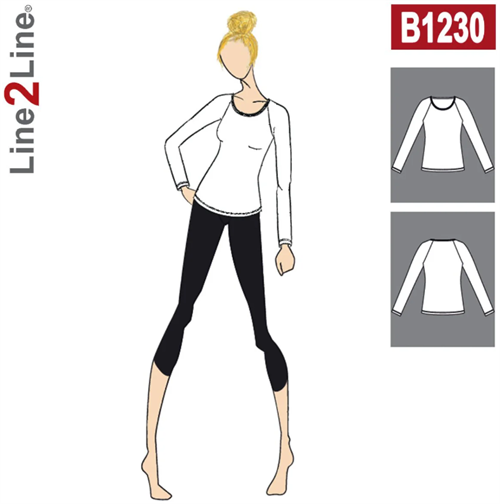 Line2Line snitmønster - B1230 Raglan T-shirt