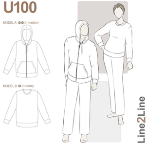 Line2Line snitmønster - U100 Sweatshirt eller hættetrøje - Unisex
