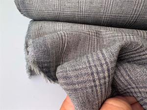 Fastvævet hør - classic checks grey mix