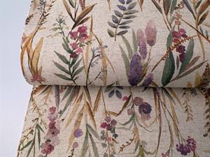 Deko canvas med hør - smukke blomster