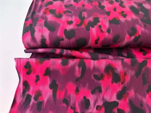Fastvævet viscose med stræk - pink animal skin