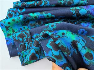 Satinvævet viscose - blue and green