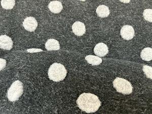 Uld filt - big fluffy dots blackish