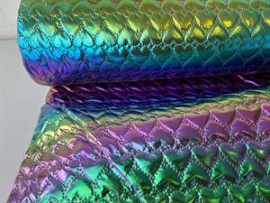 Fastvævet quiltet stof - multi color metallic foil