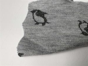 Undertøjsuld - søde pingviner på gråmeleret bund