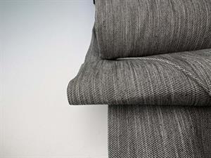 Twillvævet denim uden stræk - mørkegrå med rå struktur, 11 oz