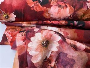 Bomuldsjersey - store yndige blomster