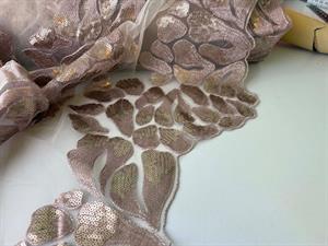 Pailletstof - golden taupe