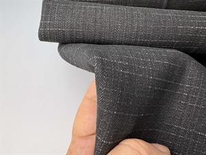 Uvasket denim med stræk - gråsort med rå struktur