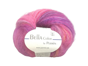 Bella color by Permin kid mohair - lækker neonpink med farvespil