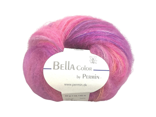 Bella color by Permin kid mohair - lækker neonpink med farvespil