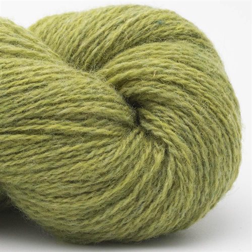 Bio shetland - lækker økologisk uld i limegrøn, 50 g