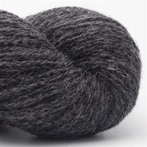 Bio shetland - lækker økologisk uld i mørk grå, 50 g