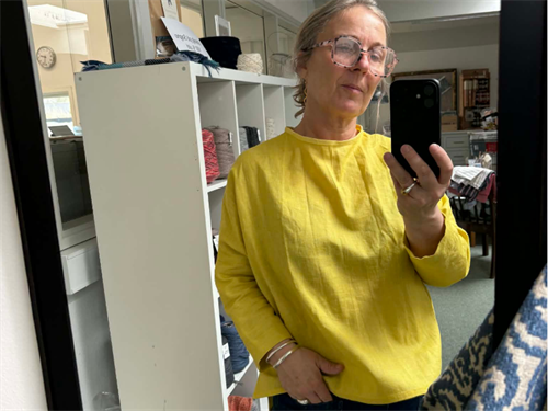 Fintrådet hør - blød og vasket kvalitet i gul