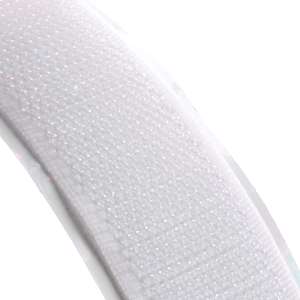 Velcrobånd - hvid i 5 cm bredde, selvklæbende (hook)